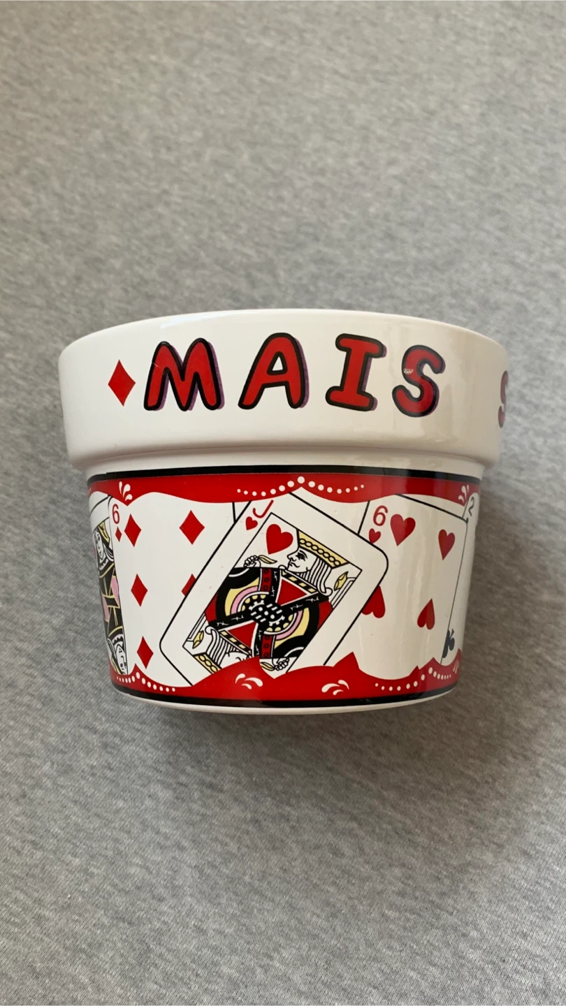 Vintage Playing Card Ceramic Popcorn Bowl - photo 3