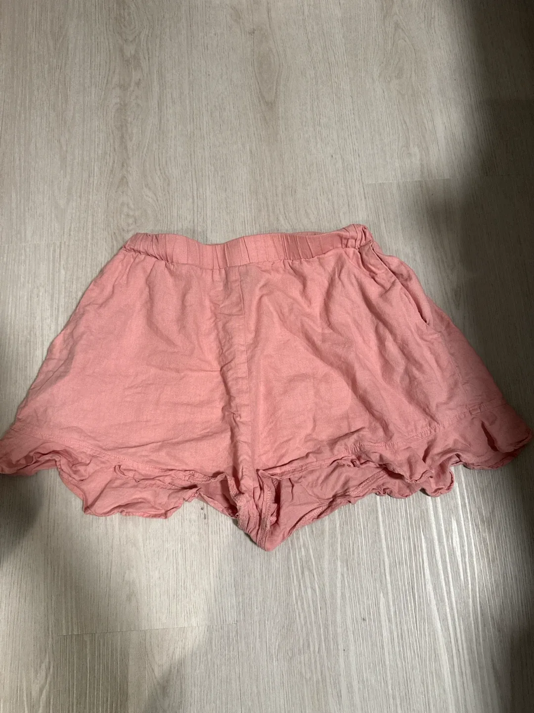 Pink Linen Shorts