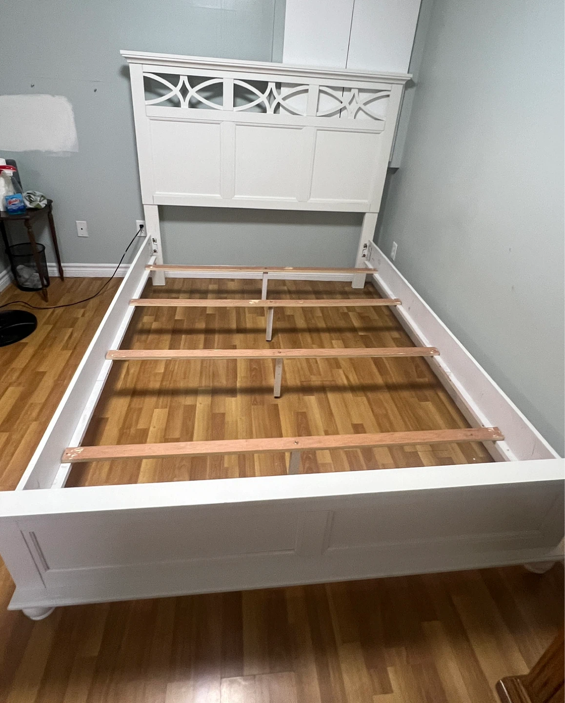 White Queen Bed Frame with Headboard and Footboard