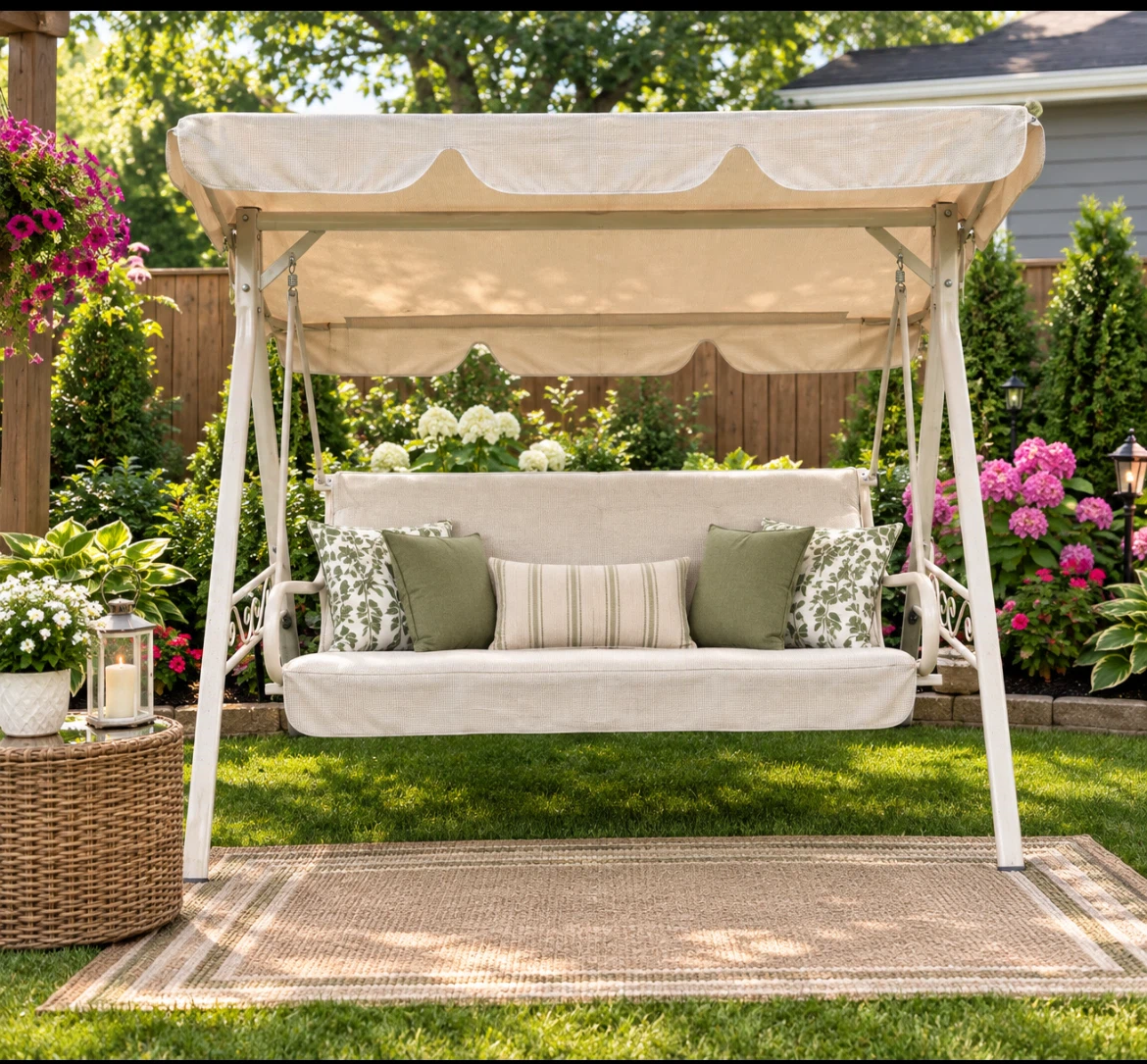 Outdoor Patio Swing with Canopy