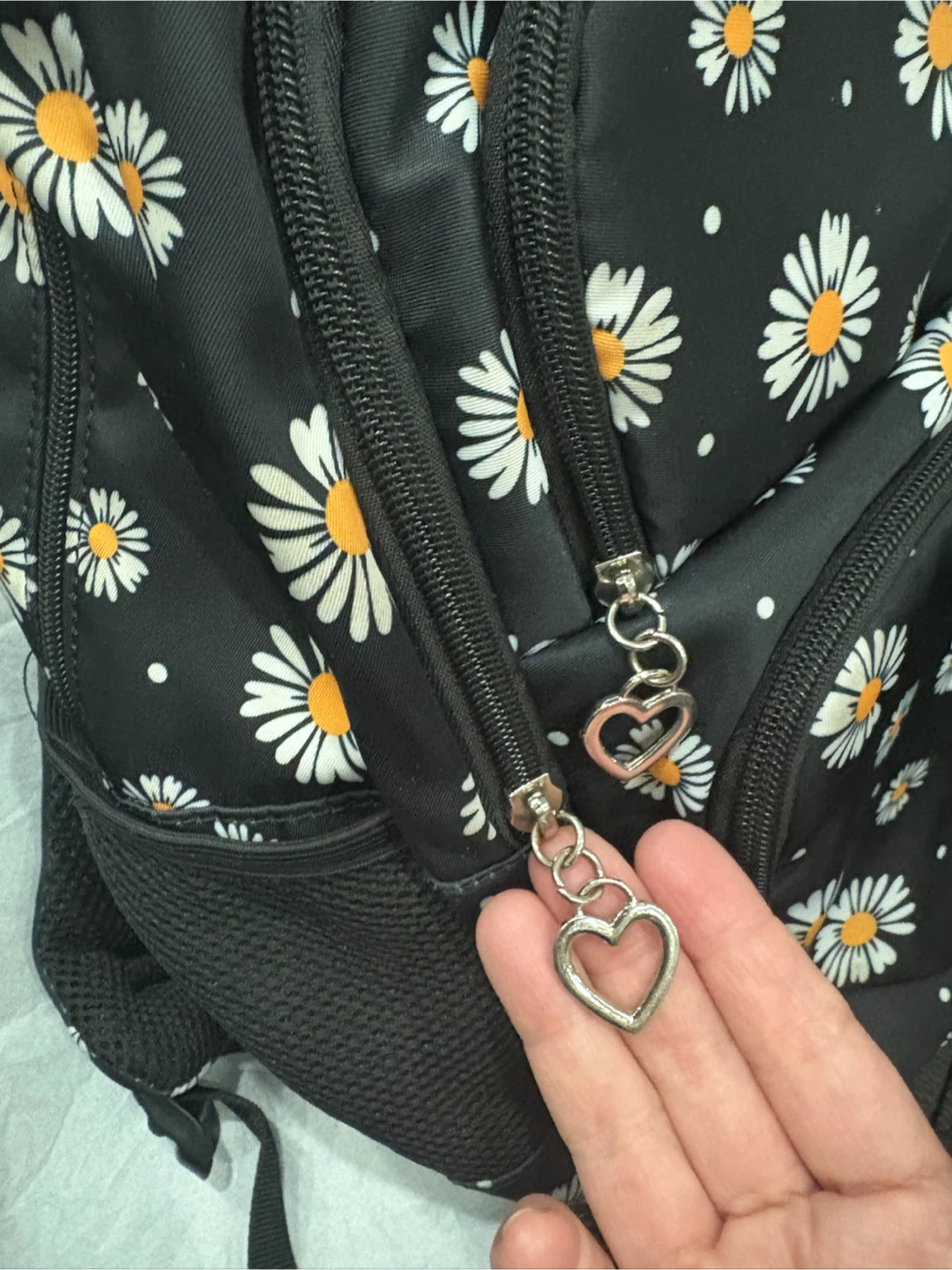 Black Daisy Print Backpack - photo 3