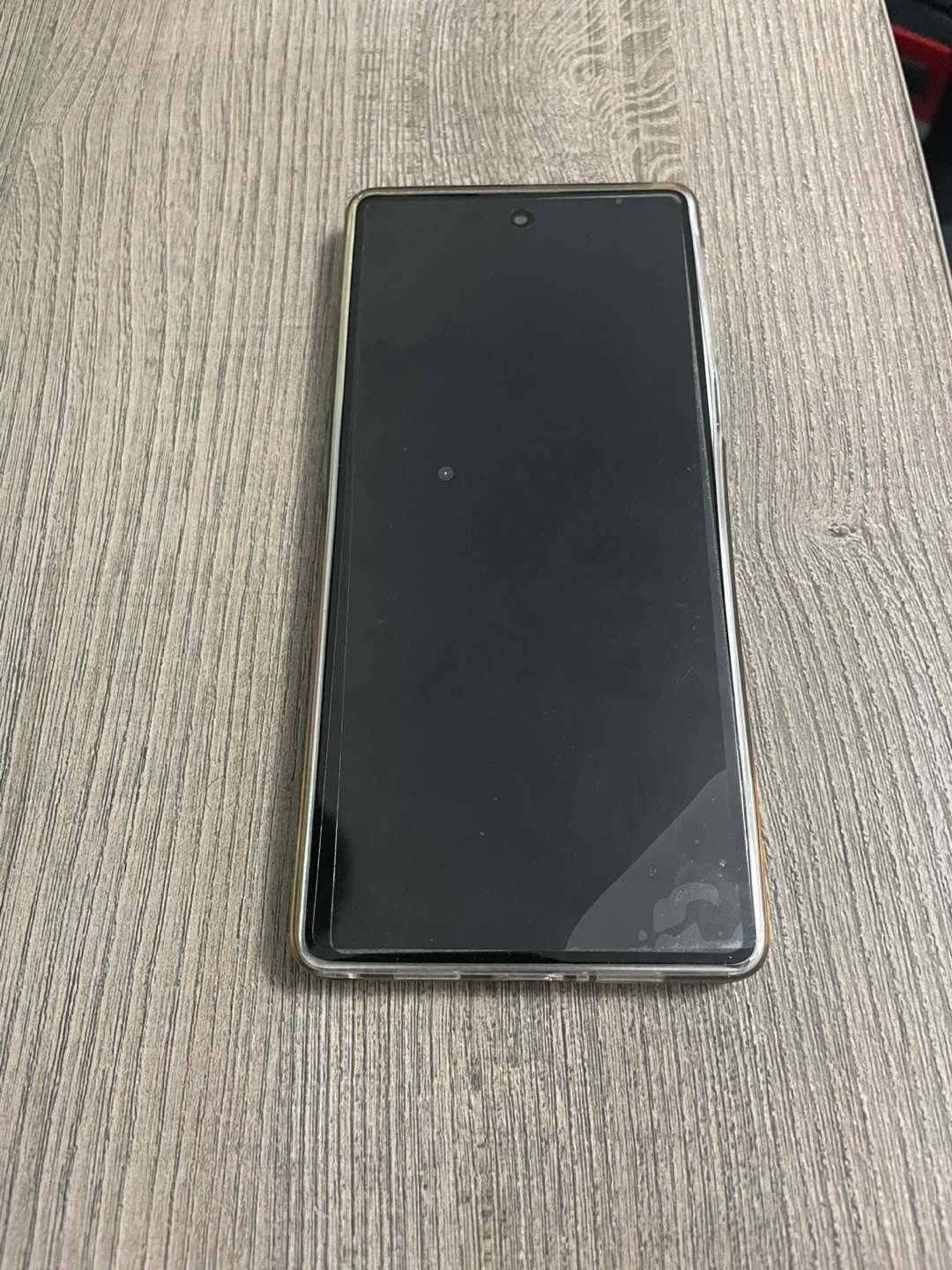 Light Blue Cell Phone with Clear Case
