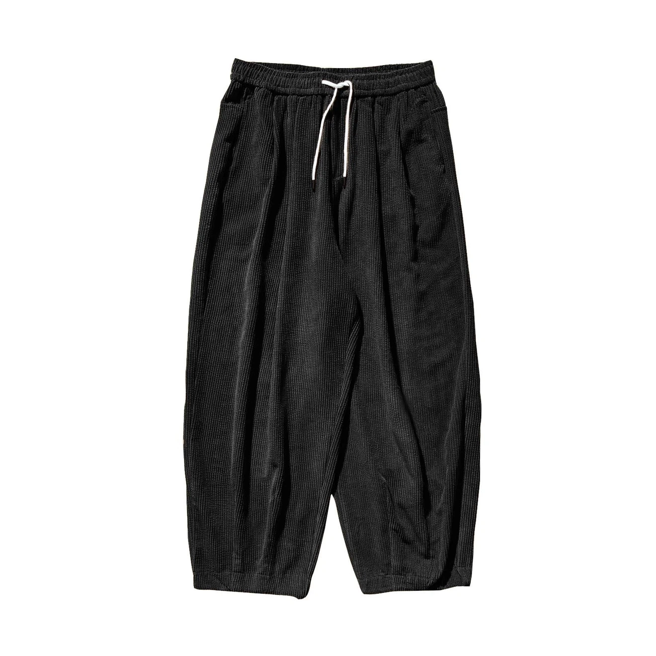 Black Corduroy Wide-Leg Trousers - photo 2