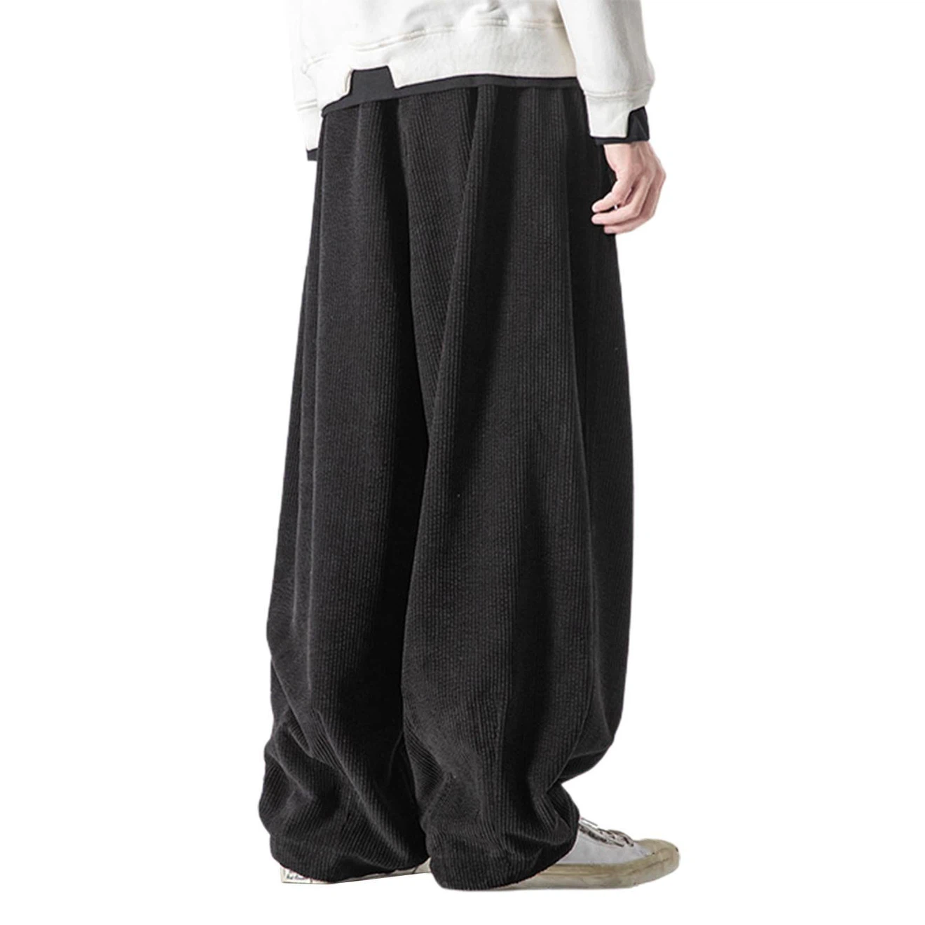 Black Corduroy Wide-Leg Trousers - photo 4