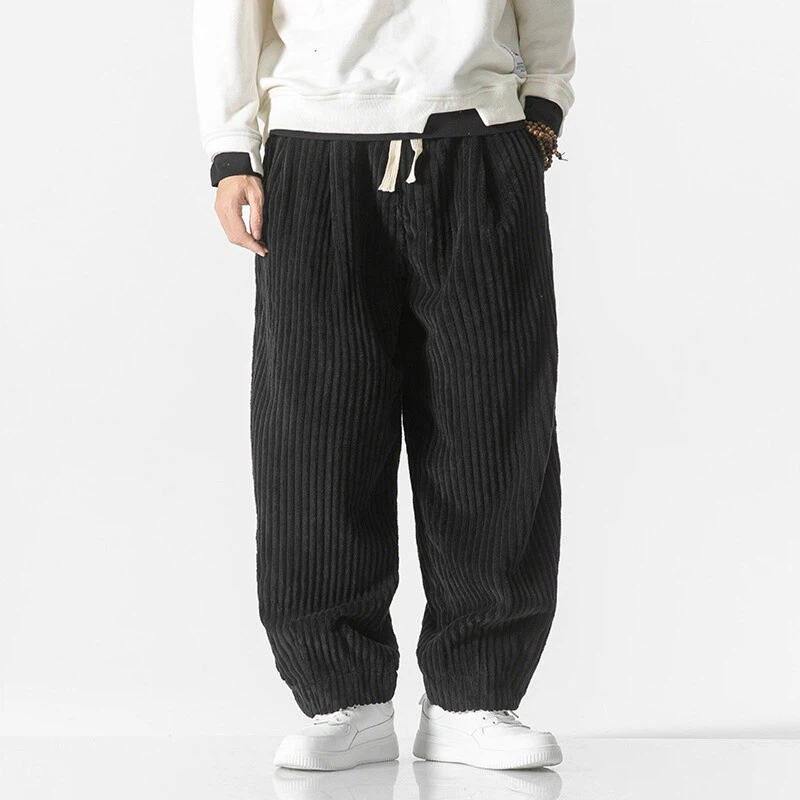 Black Corduroy Wide-Leg Trousers - photo 5