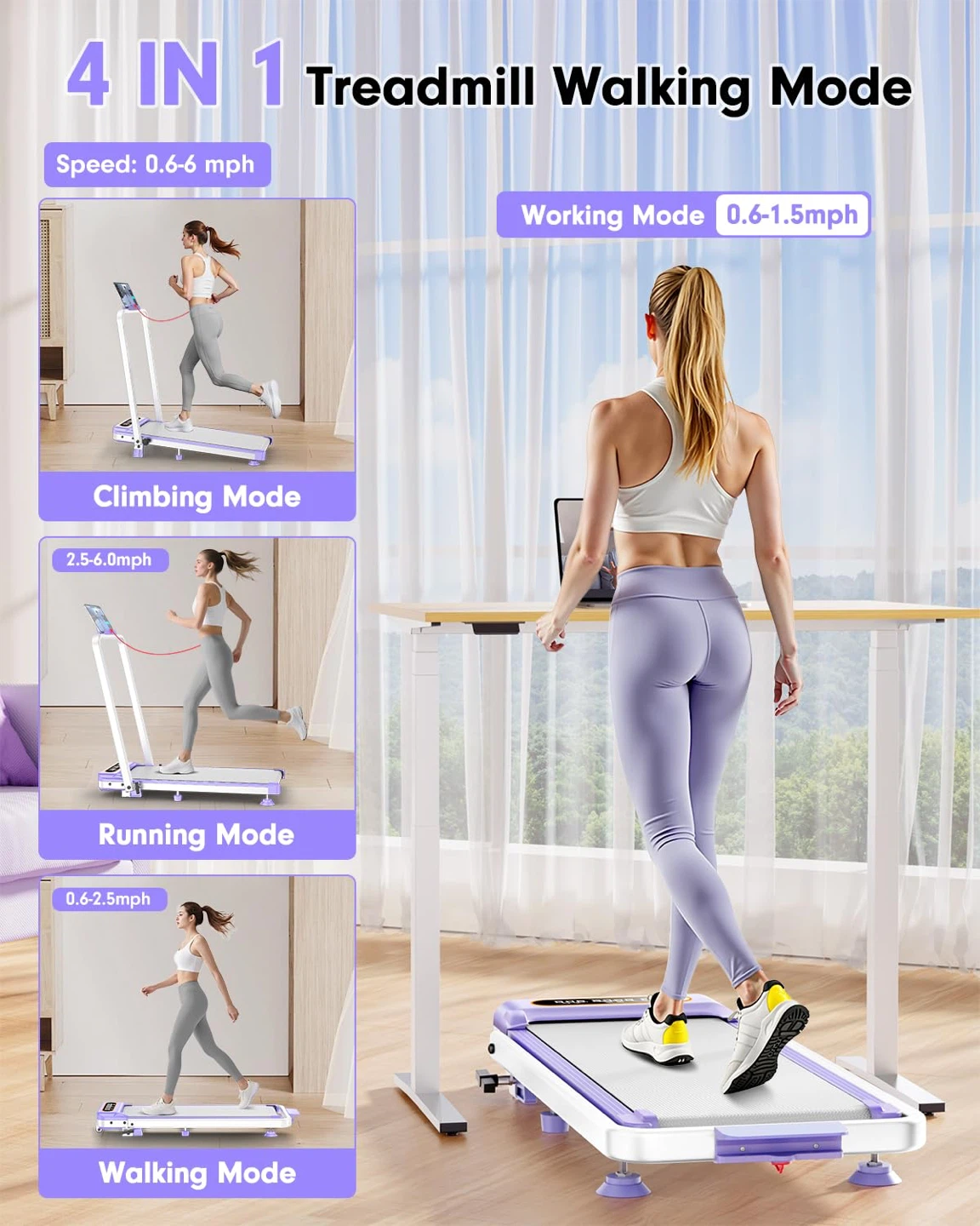 Walking Pad Treadmill with 10% Incline - photo 2
