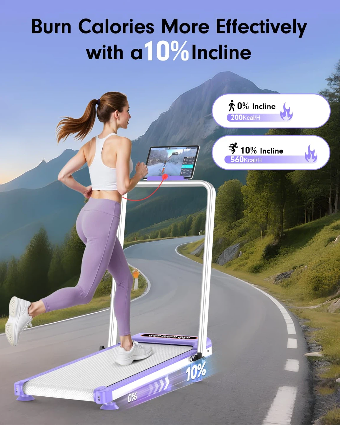 Walking Pad Treadmill with 10% Incline - photo 3