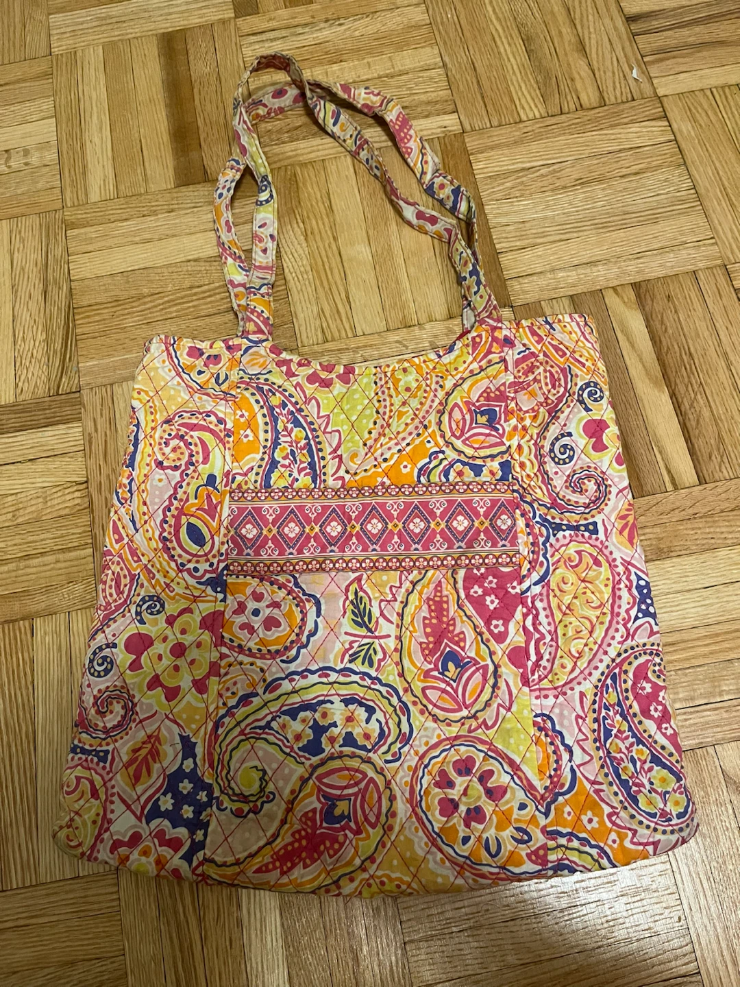 Quilted Paisley Tote Bag
