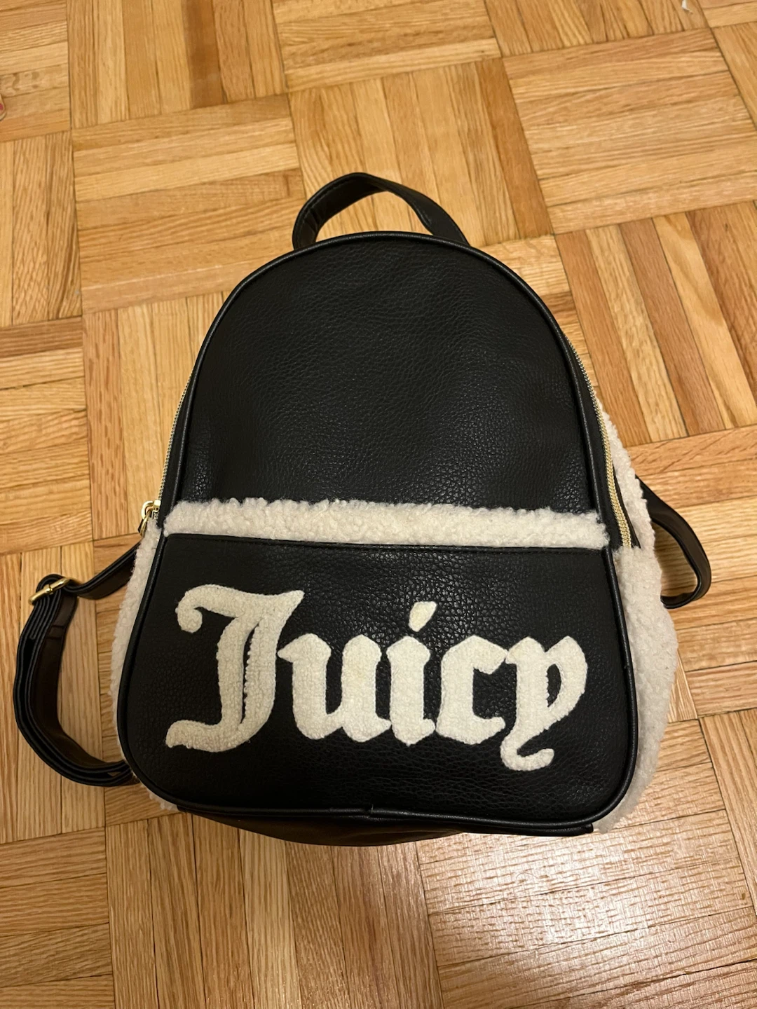 Juicy Couture Black Sherpa Backpack