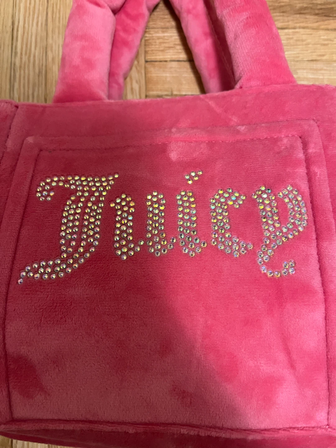 Juicy Couture Pink Velour Rhinestone Tote Bag - photo 2