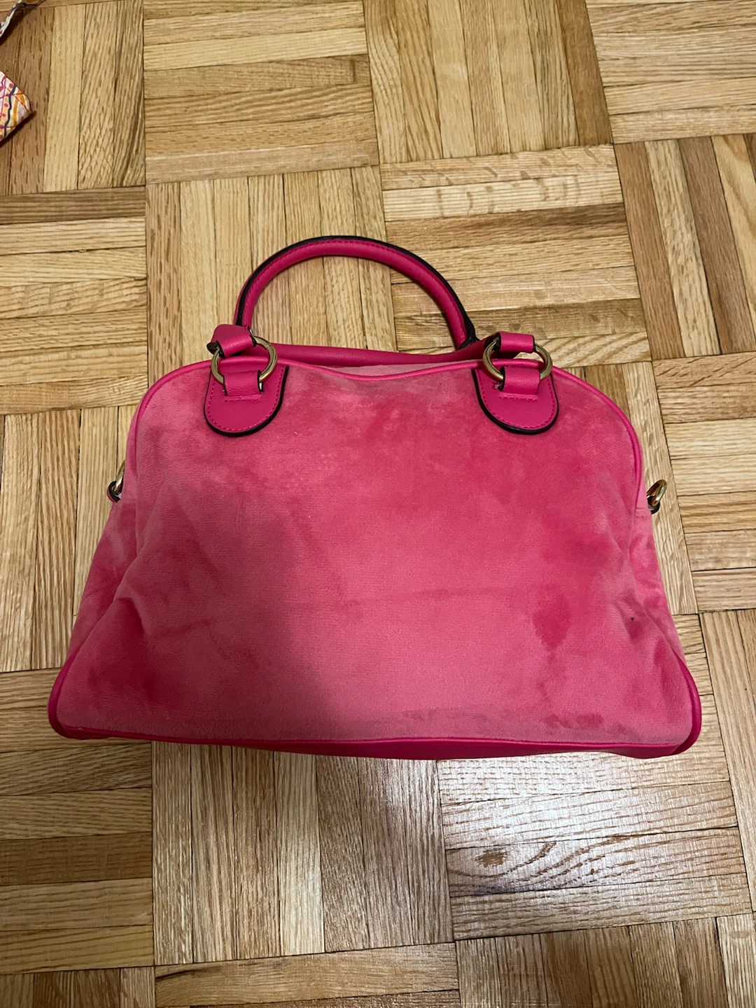 Juicy Couture Heritage Pink Velour Satchel Bag - photo 3