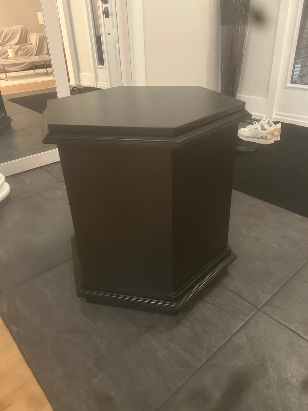 Beautiful Black Hexagonal Side Table with Gold Knobs - photo 4