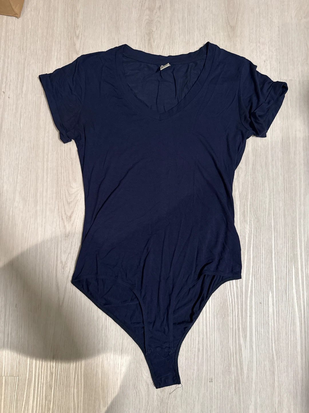 Navy V-neck Bodysuit