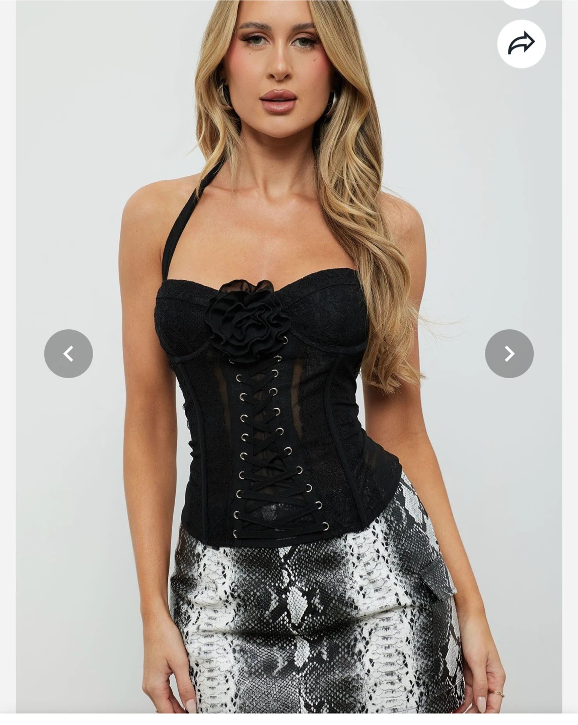 Black Lace Corset with Rose Detail - photo 4