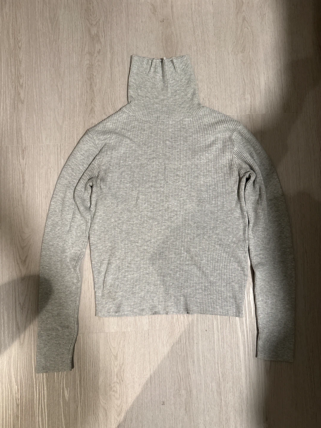 Grey Ribbed Brandy Melville Turtleneck Sweater