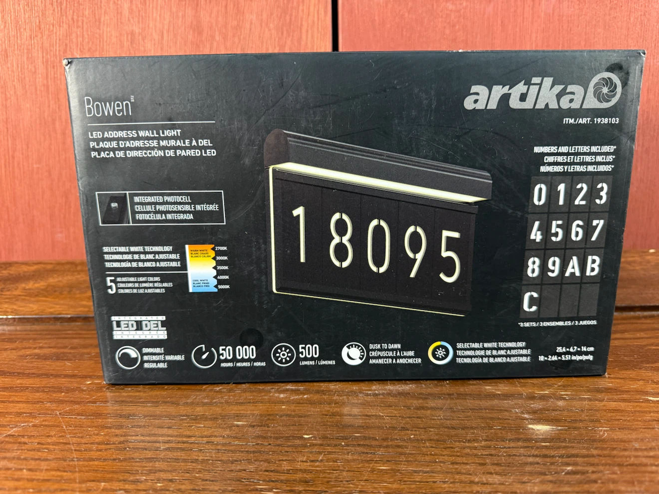 Artika Bowen Outdoor LED Address Light, Black