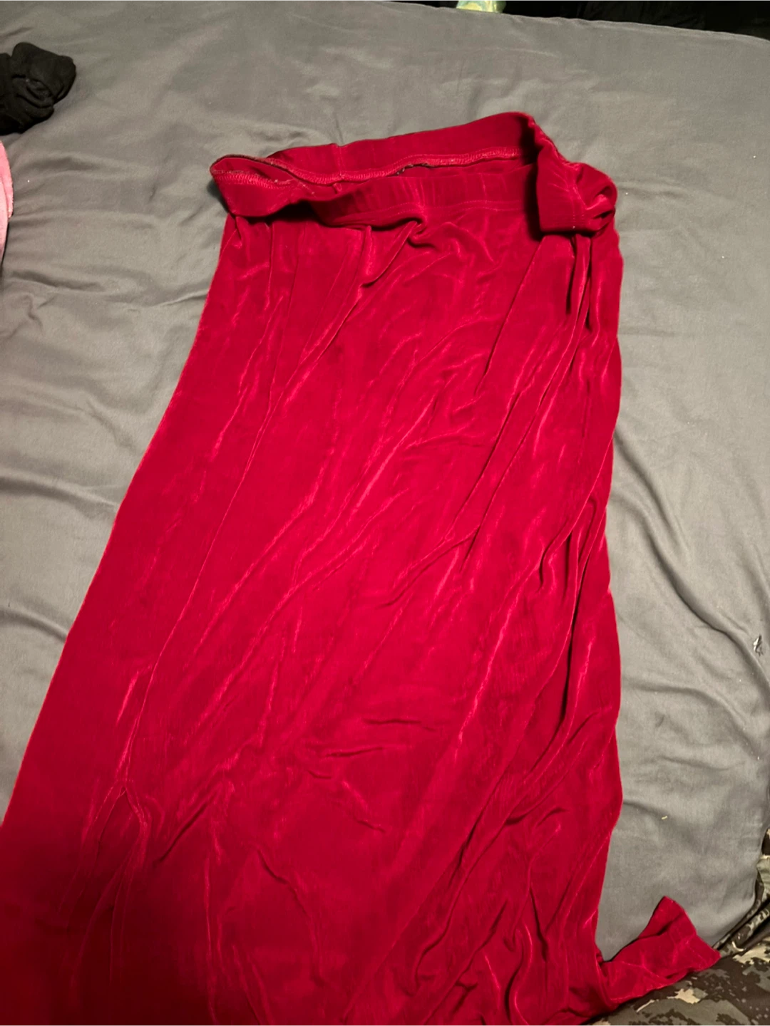 Amanda Red Velvet Maxi Skirt
