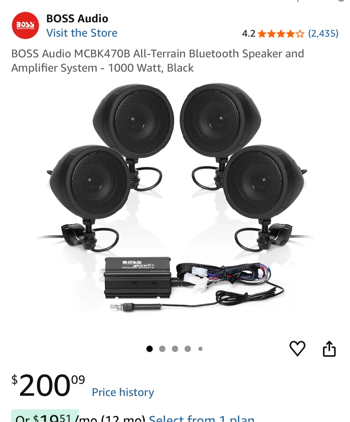 BOSS Audio MCBK470B Weatherproof Speaker and Amplifier System - photo 3