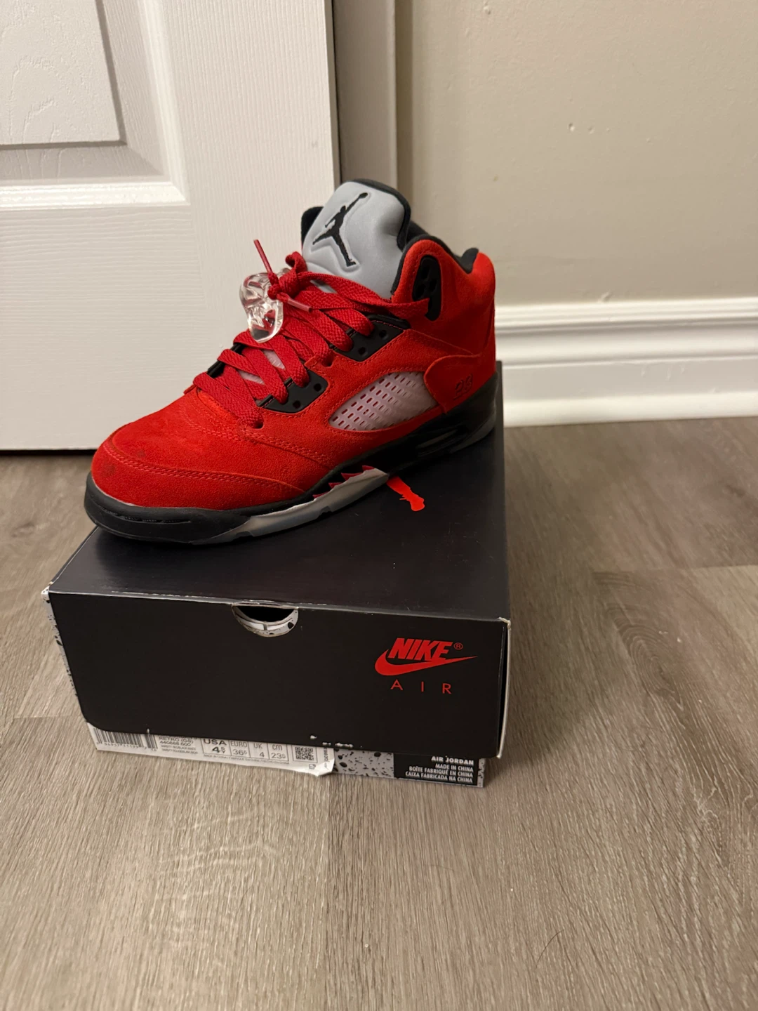 Air Jordan 5 Red Suede Sneakers