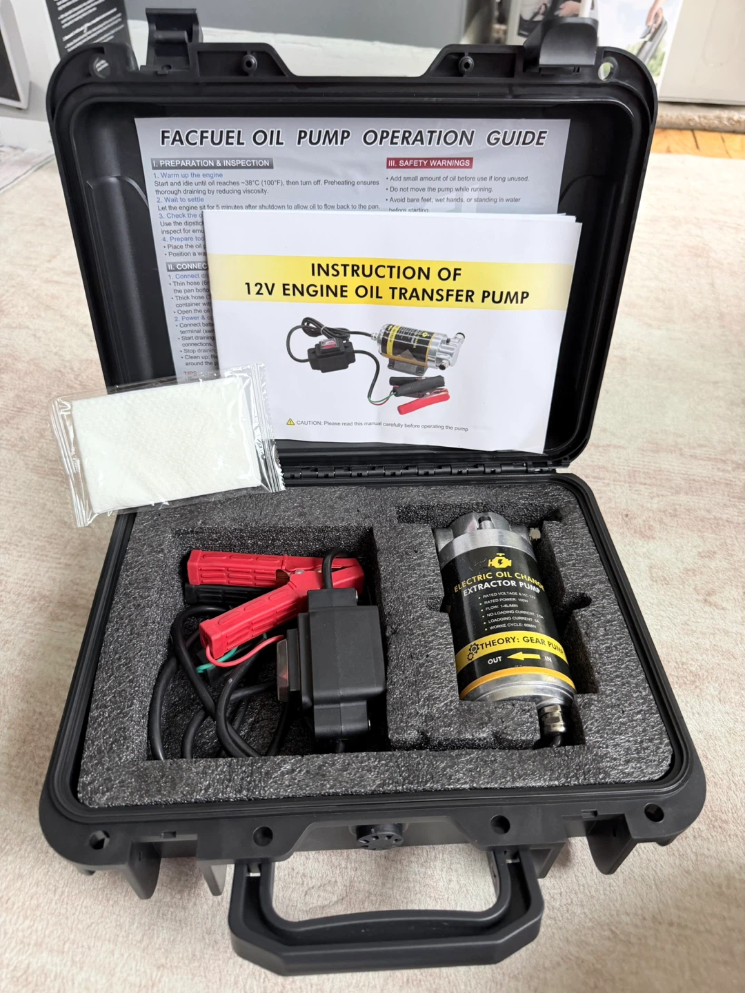 FACFUEL 12V Electric Oil Change Extractor Pump