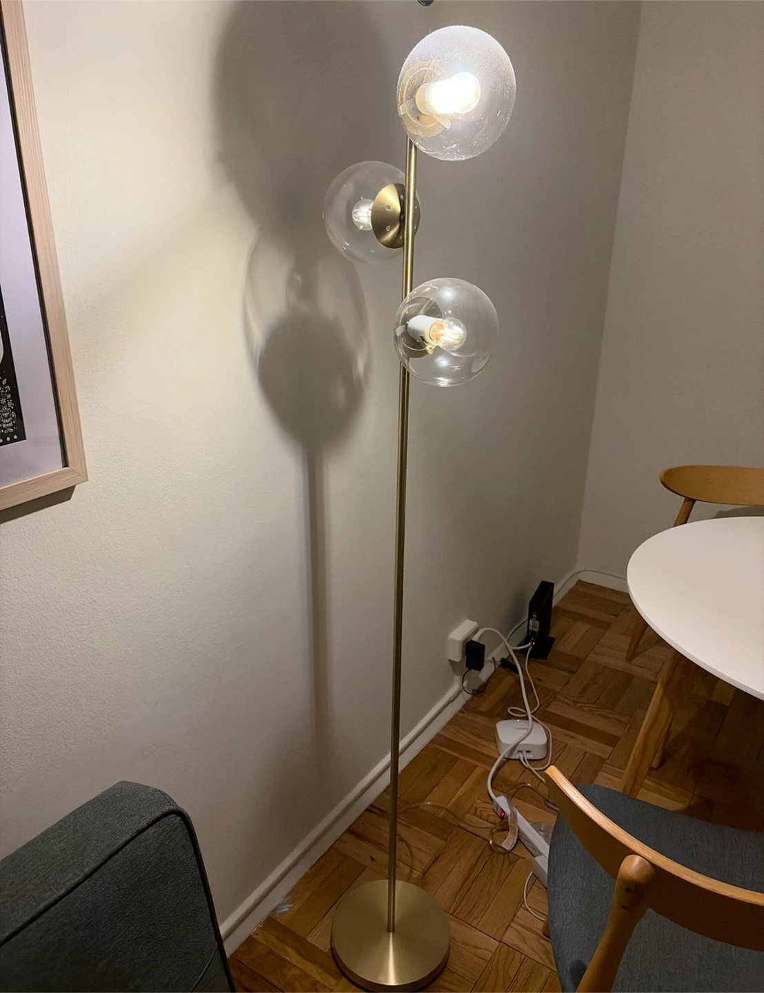 3-Light Orb Floor Lamp Wayfair - Gold