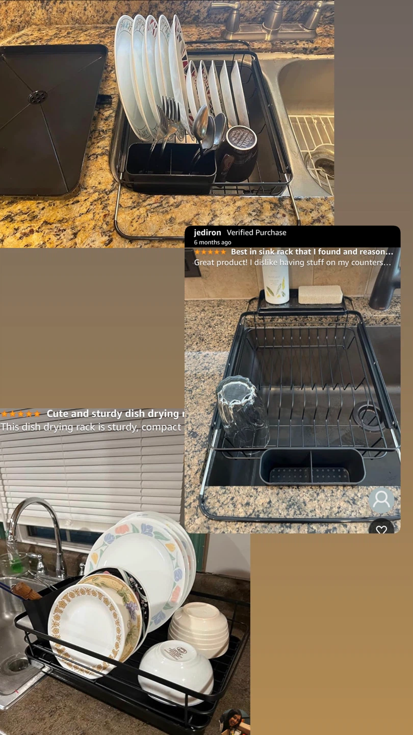 Dish Drying Rack, Black - photo 3