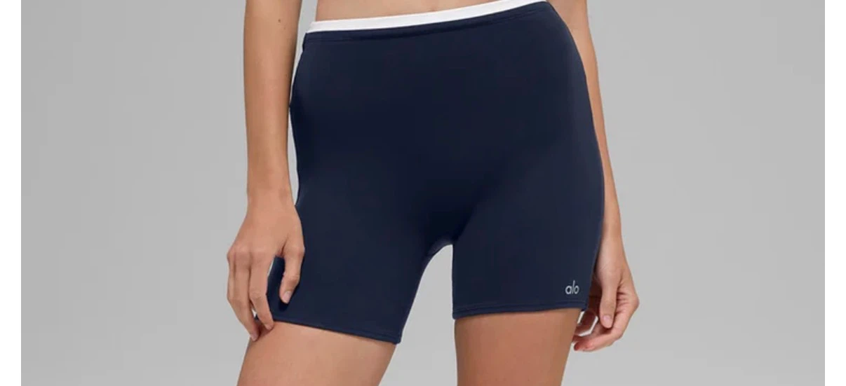 Alo Yoga Airbrush Double Up 5" Short Navy/White XS - photo 3