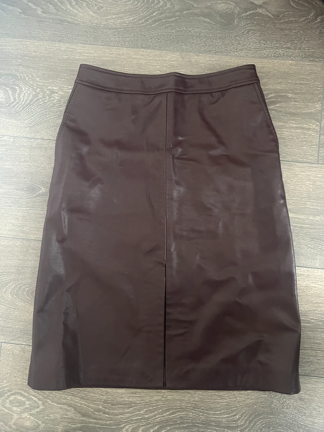 H&M Faux Leather Midi Skirt