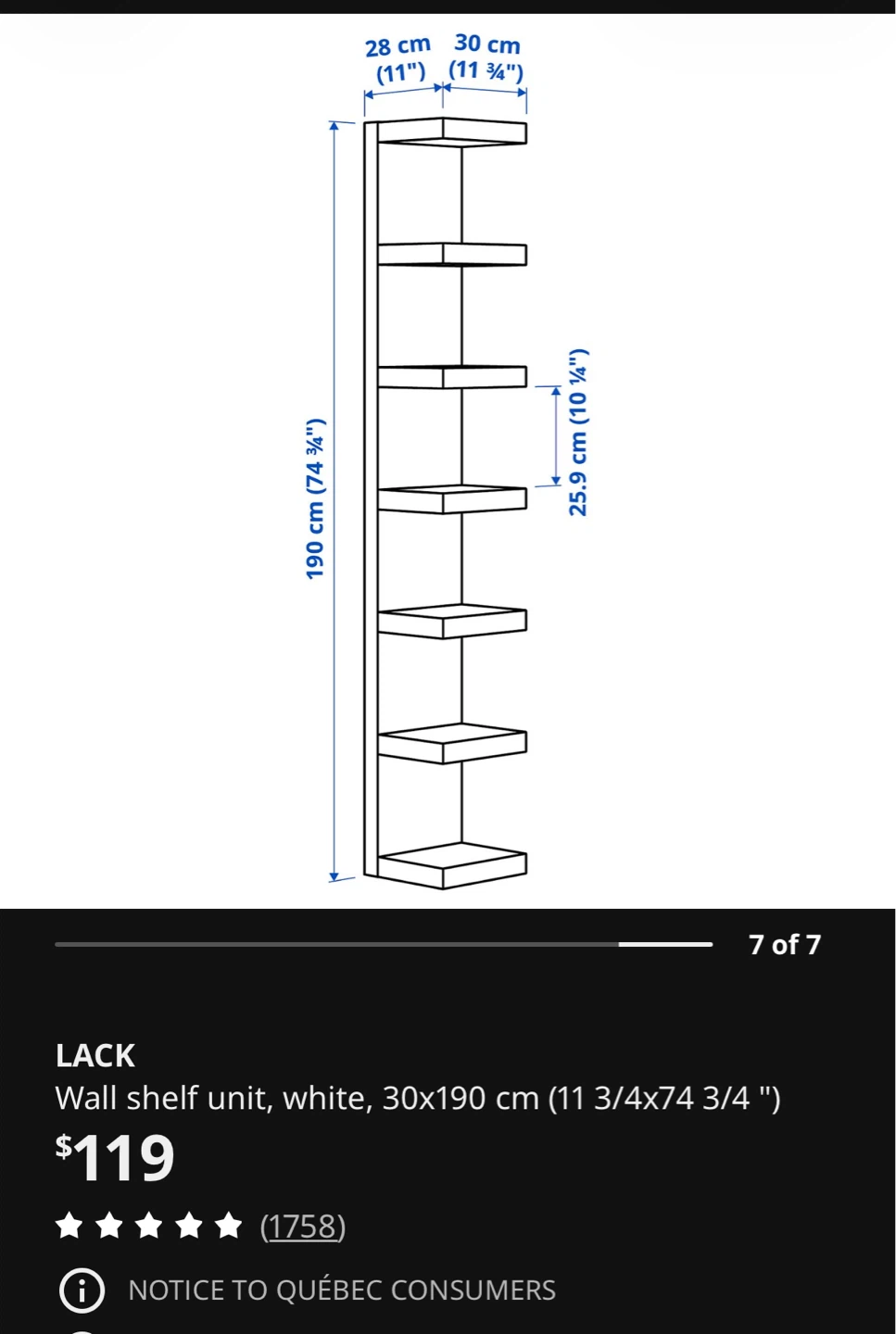 IKEA LACK Wall Shelf Unit - White - photo 2