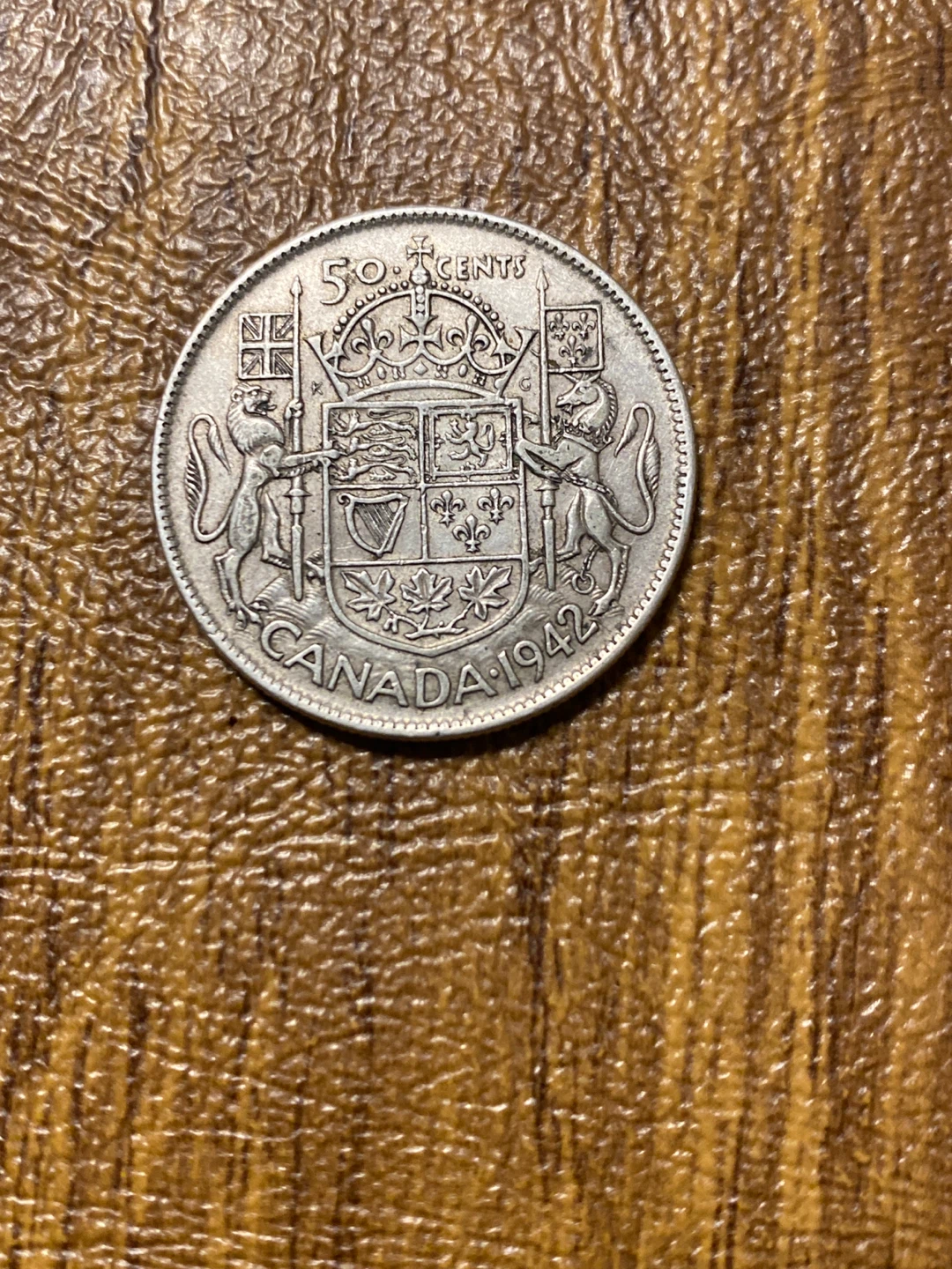 1942 Canadian 50-Cent Silver Coin