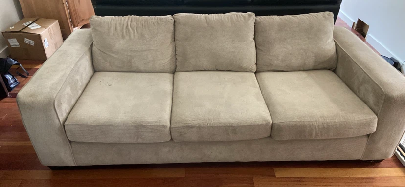 Beige Three-Seater Sofa