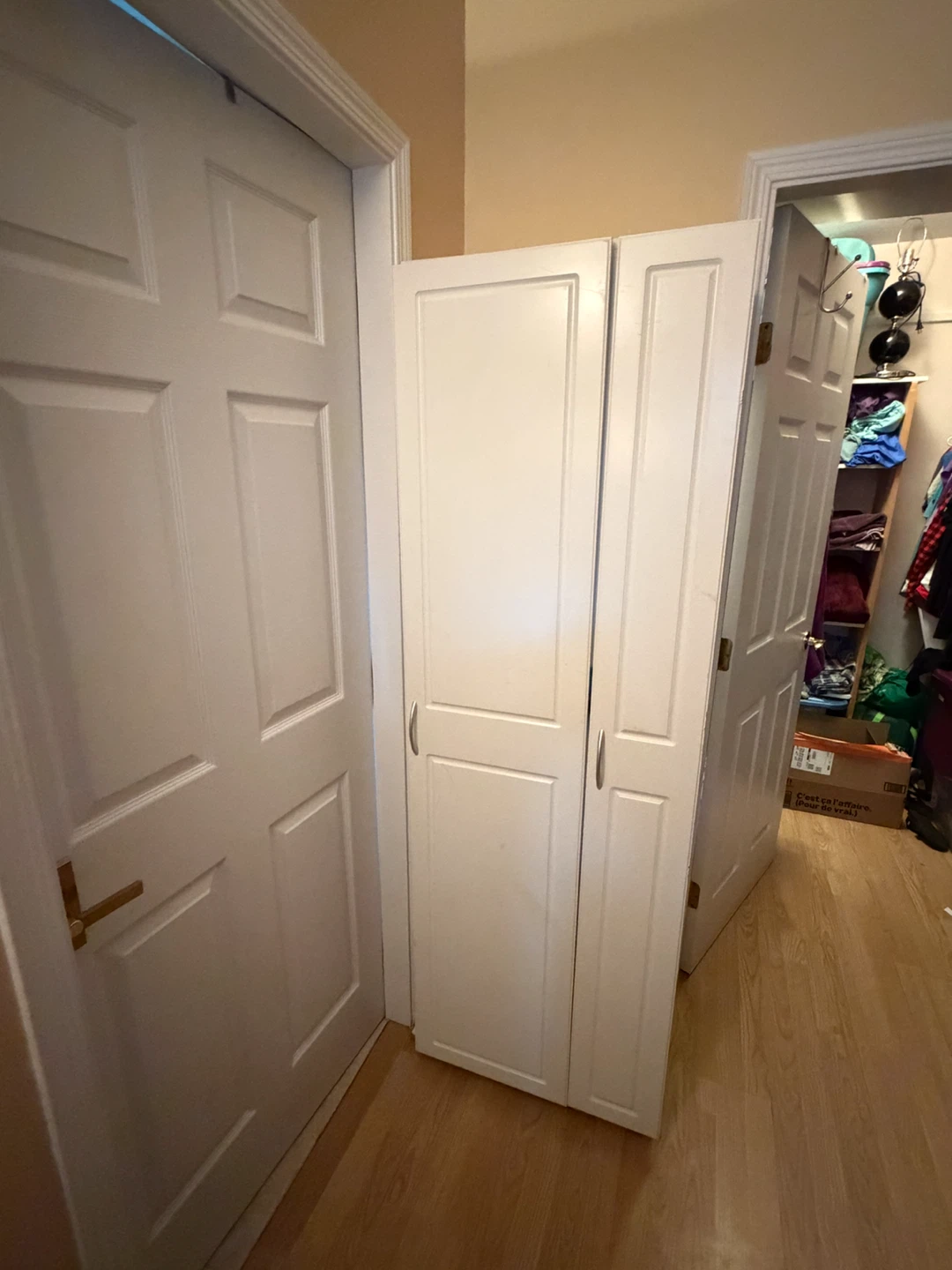 Narrow White Tall Storage Cabinet