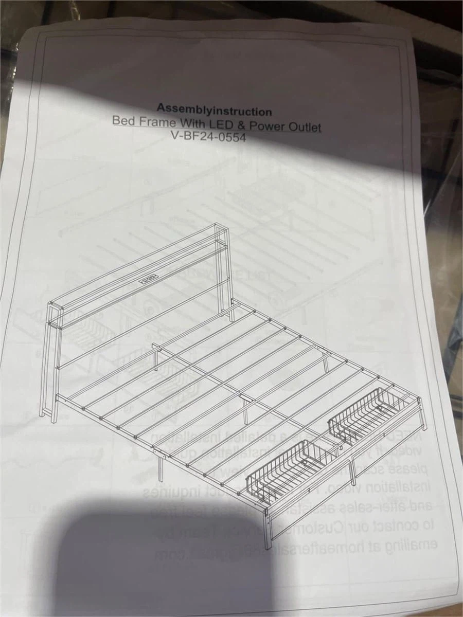 Full Size Bed Frame with 2 Storage Drawers - photo 4