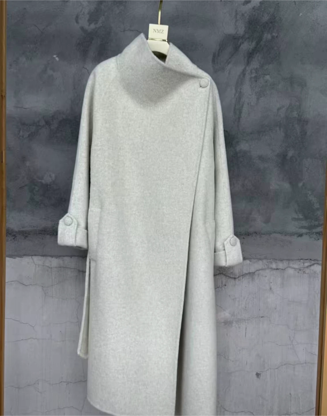 Off-White Wool-Blend Wrap Coat - photo 3
