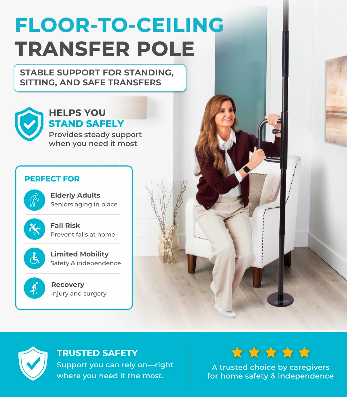 Stander Security Pole and Curve Grab Bar - photo 2