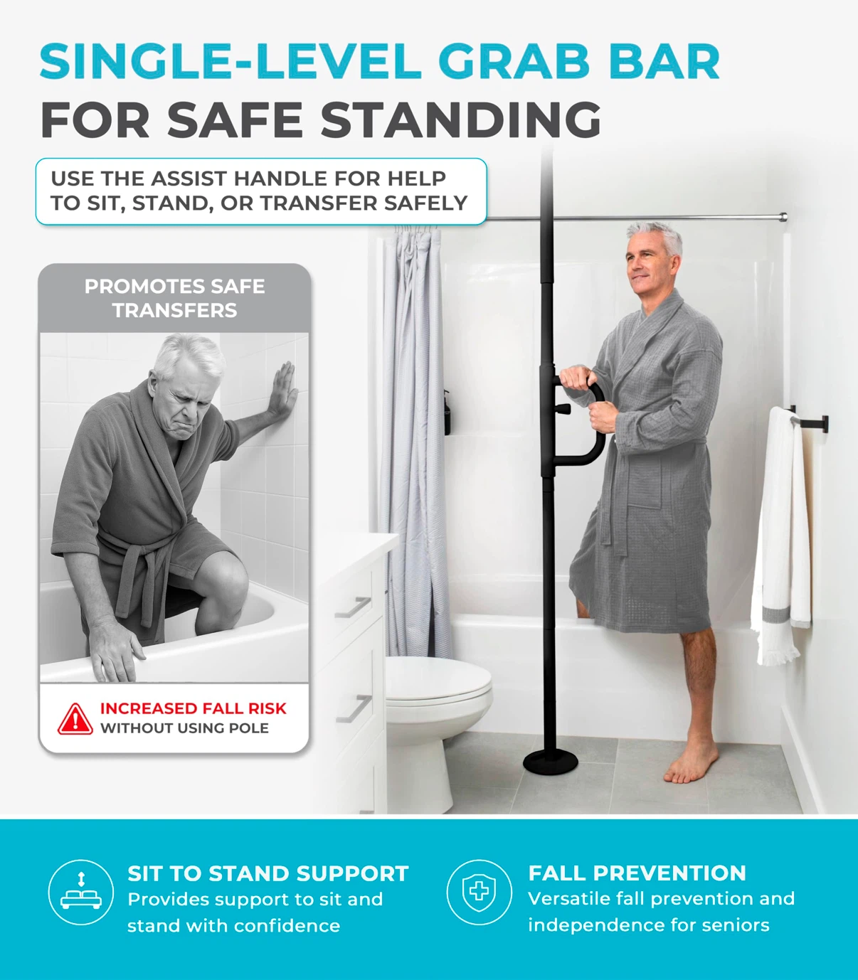 Stander Security Pole and Curve Grab Bar - photo 3