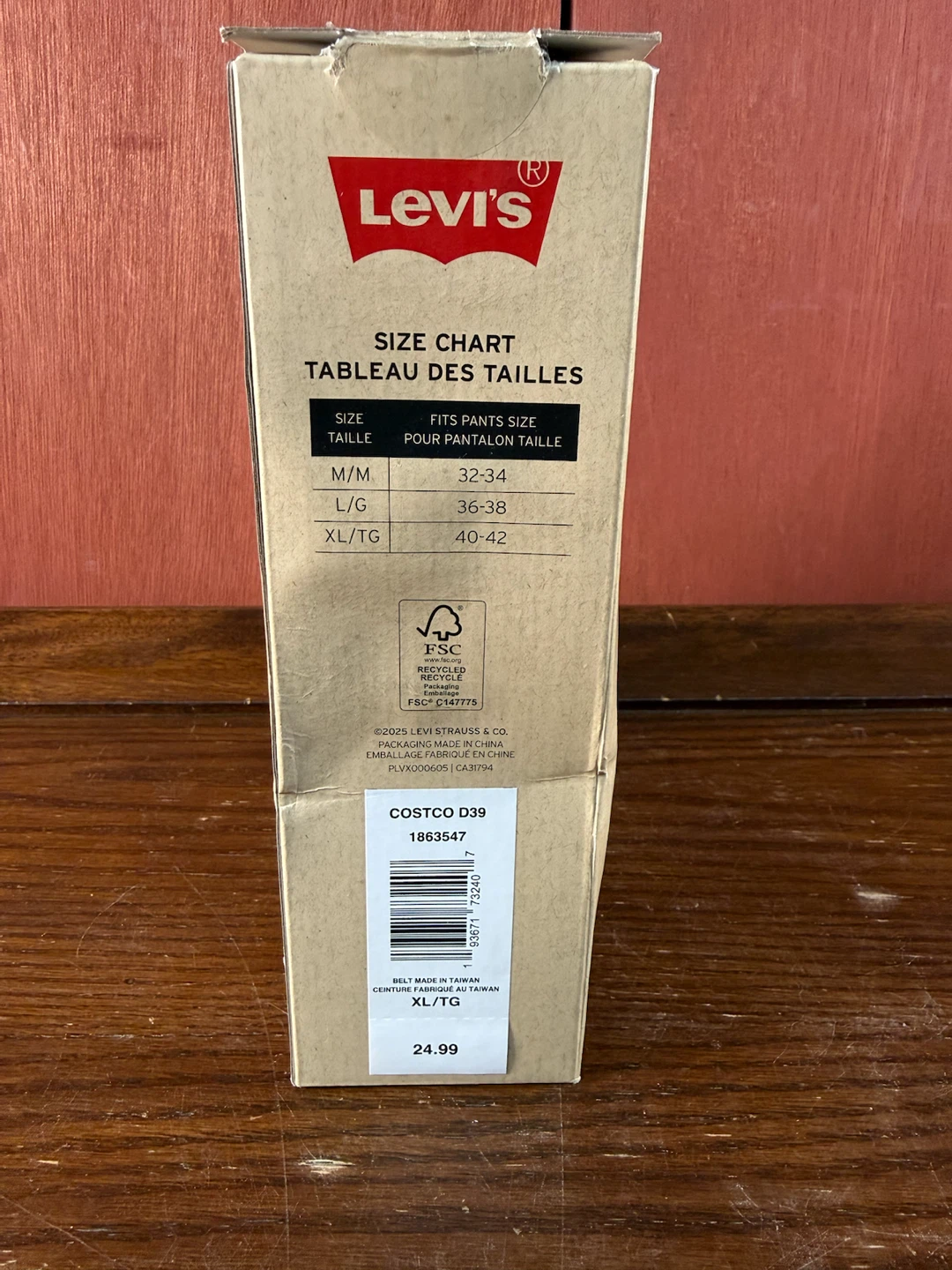 Levi's Men's Casual Leather Belt Brown Size XL(40-42) - photo 3