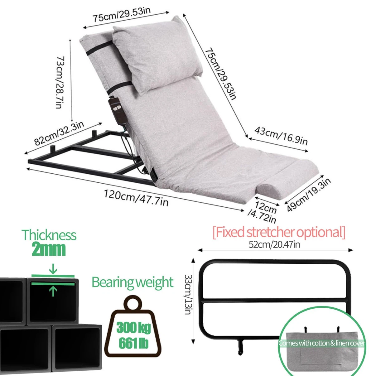 Medical Pillow Lifter, Electric Bed Backrest - photo 4