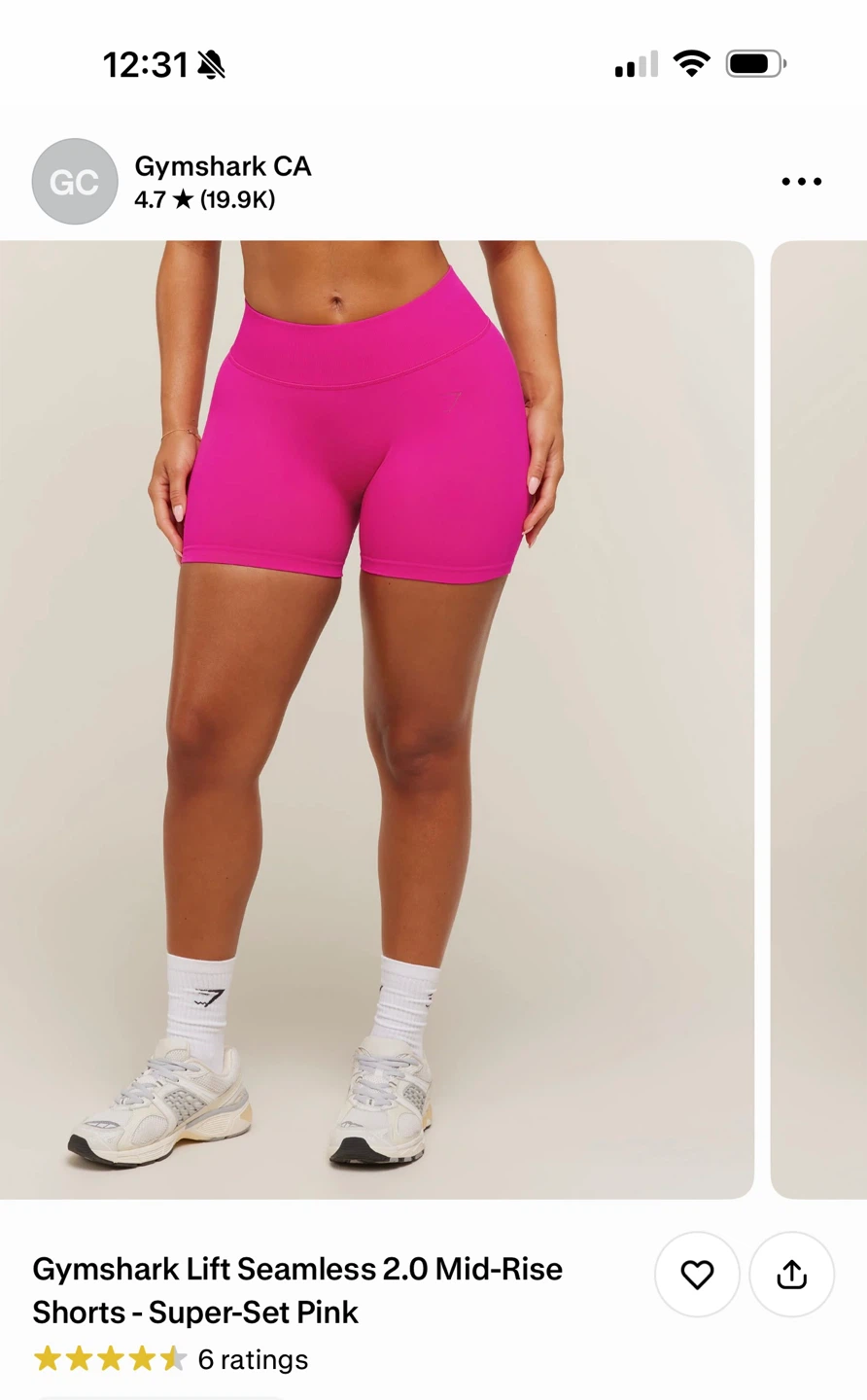 Gymshark Lift Seamless 2.0 Mid-Rise Shorts - Super-Set Pink