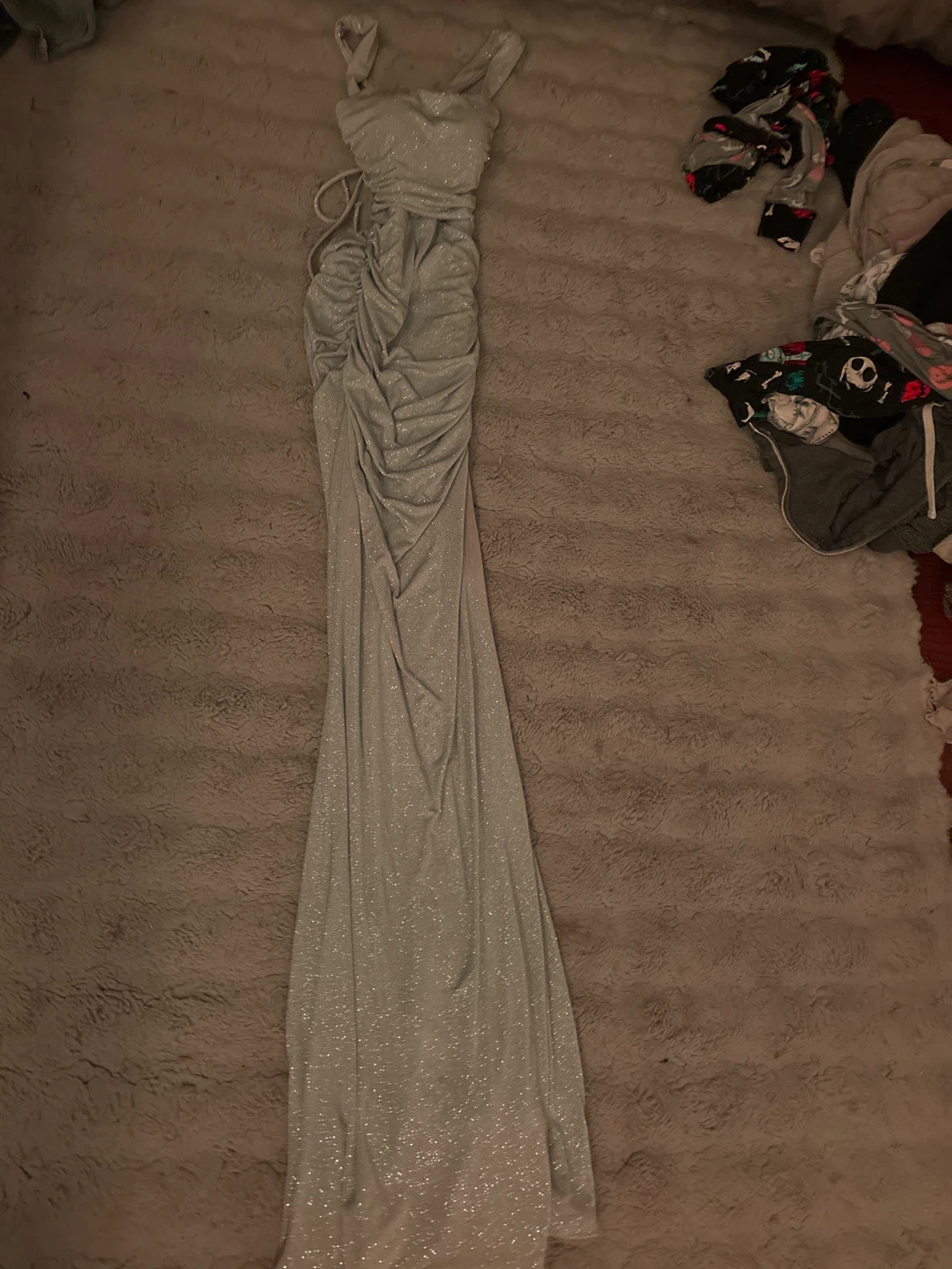 Sparkly Ruched Maxi Dress