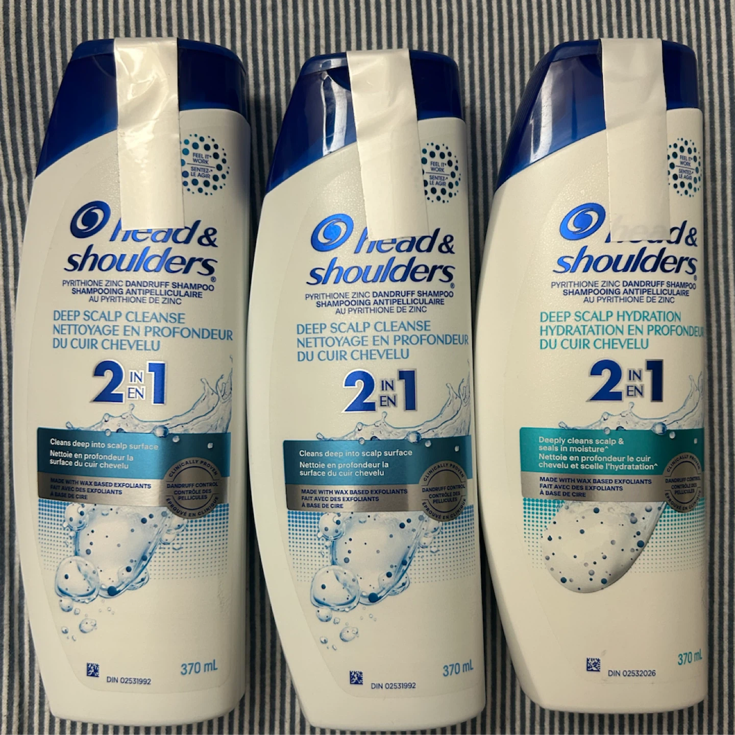3*370ml Head & Shoulders 2-in-1 Shampoo Bottles