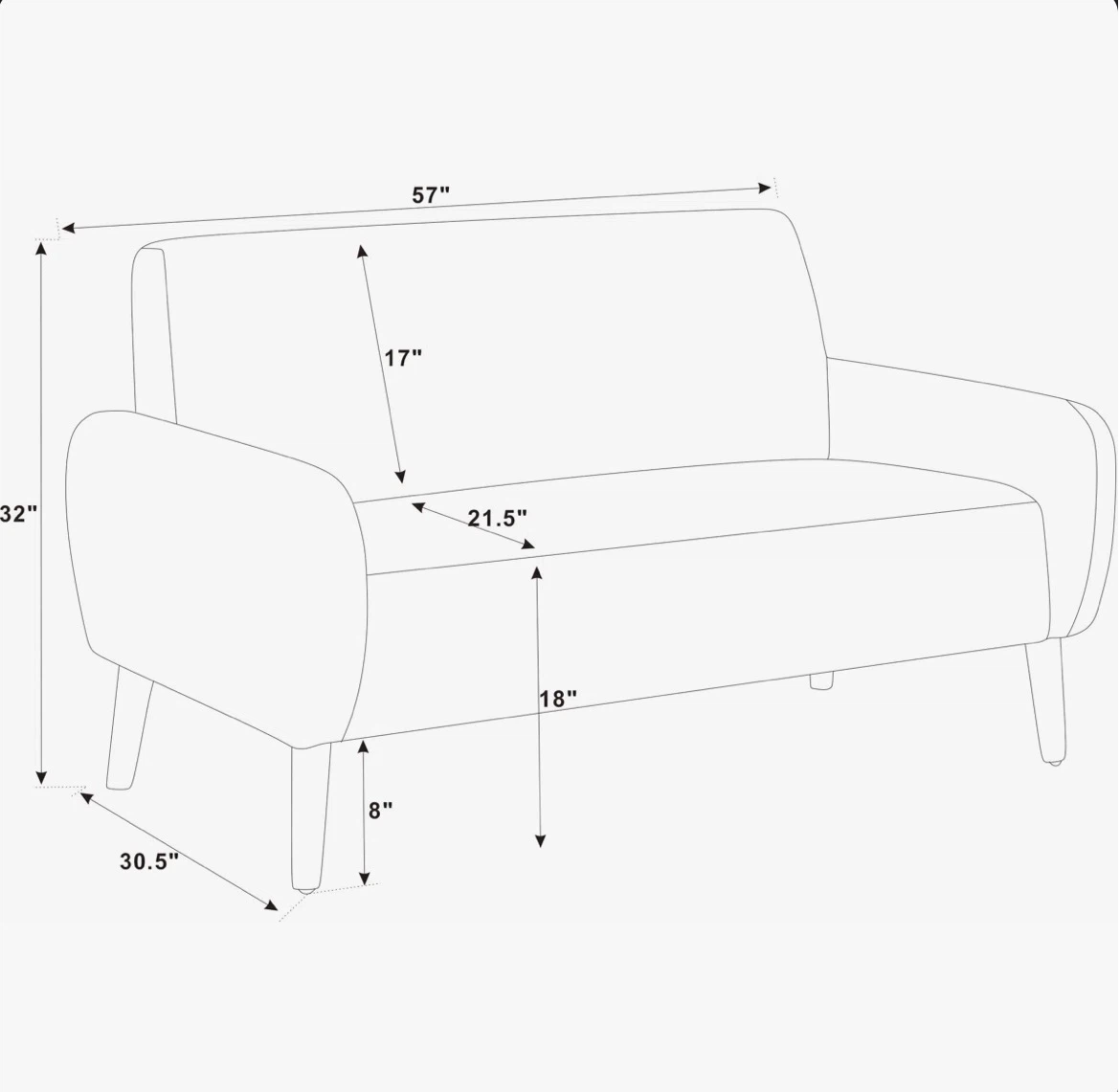 (Like new) Yellow Corduroy Loveseat - photo 2