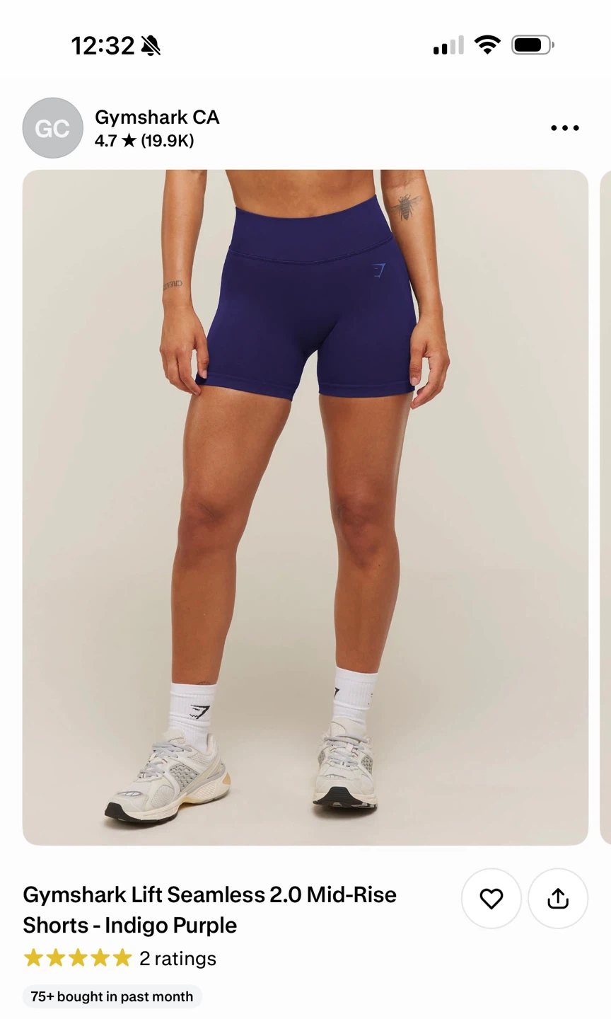 Gymshark Lift Seamless 2.0 Mid-Rise Shorts