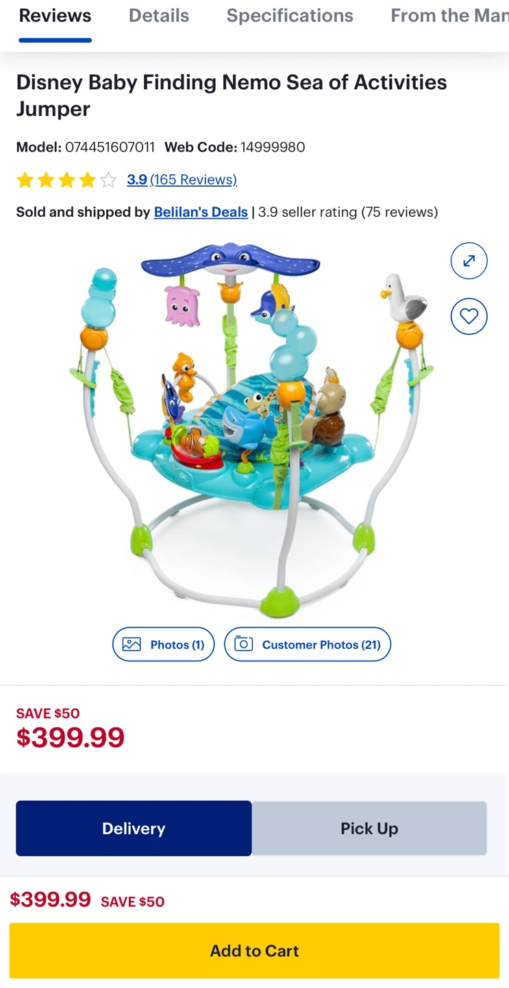 Disney Baby Finding Nemo Jumperoo — $120 - photo 2