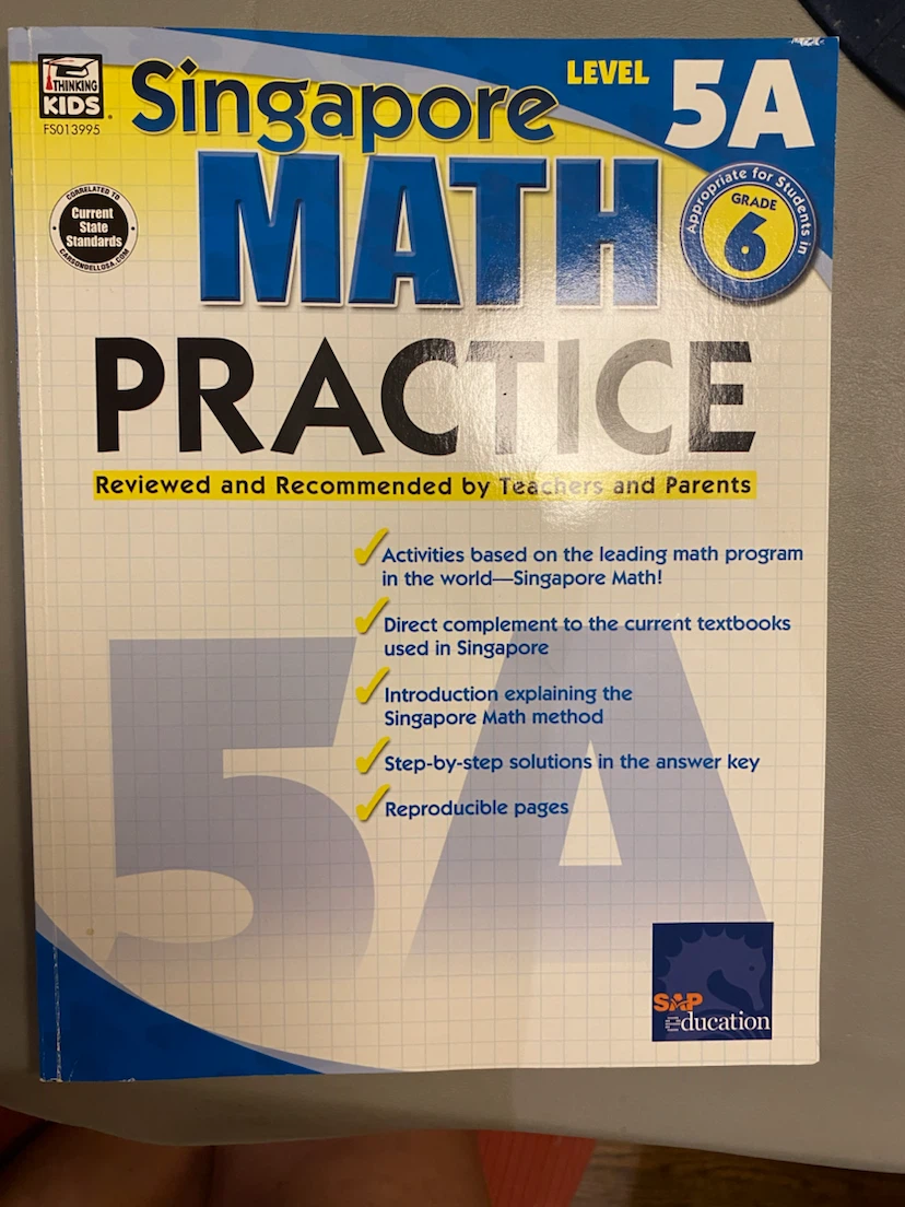 Singapore Math Practice Level 5A Book