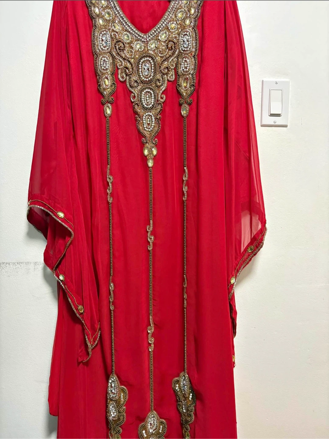 Embellished Red Kaftan