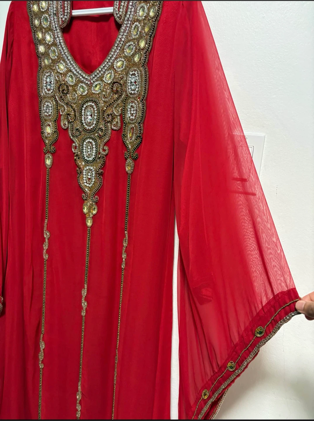 Embellished Red Kaftan - photo 3