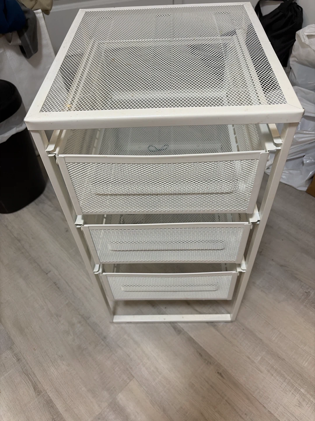 Ikea Lennar White Mesh 3-Drawer Storage Unit