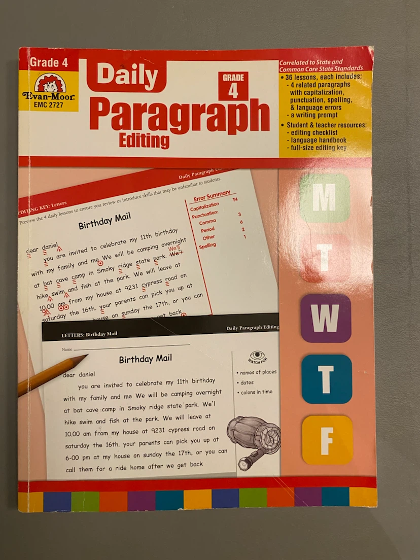 Evan-Moor Daily Paragraph Editing Grade 4 Workbook