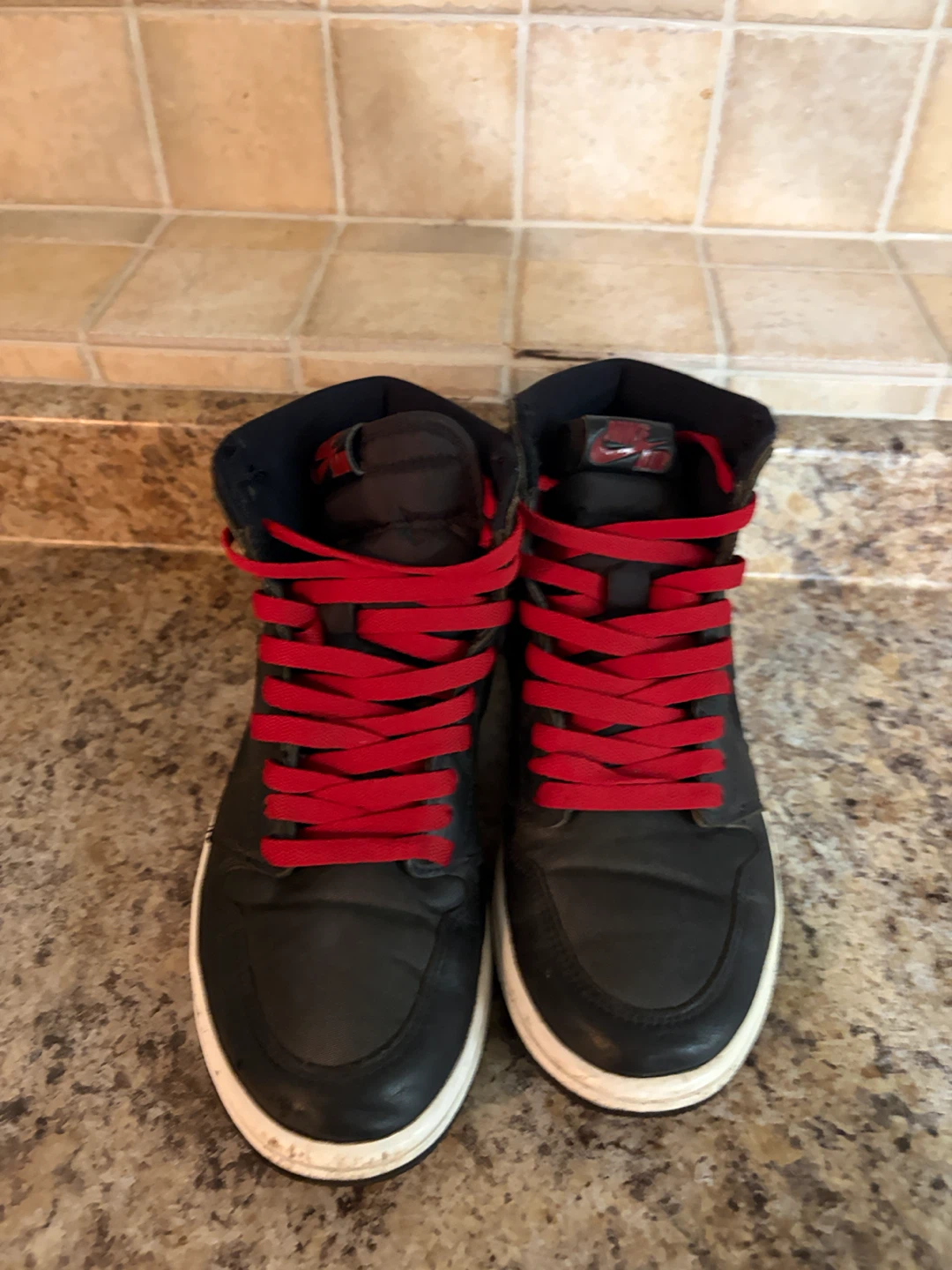 Air Jordan 1 High Black Red Sneakers - photo 4